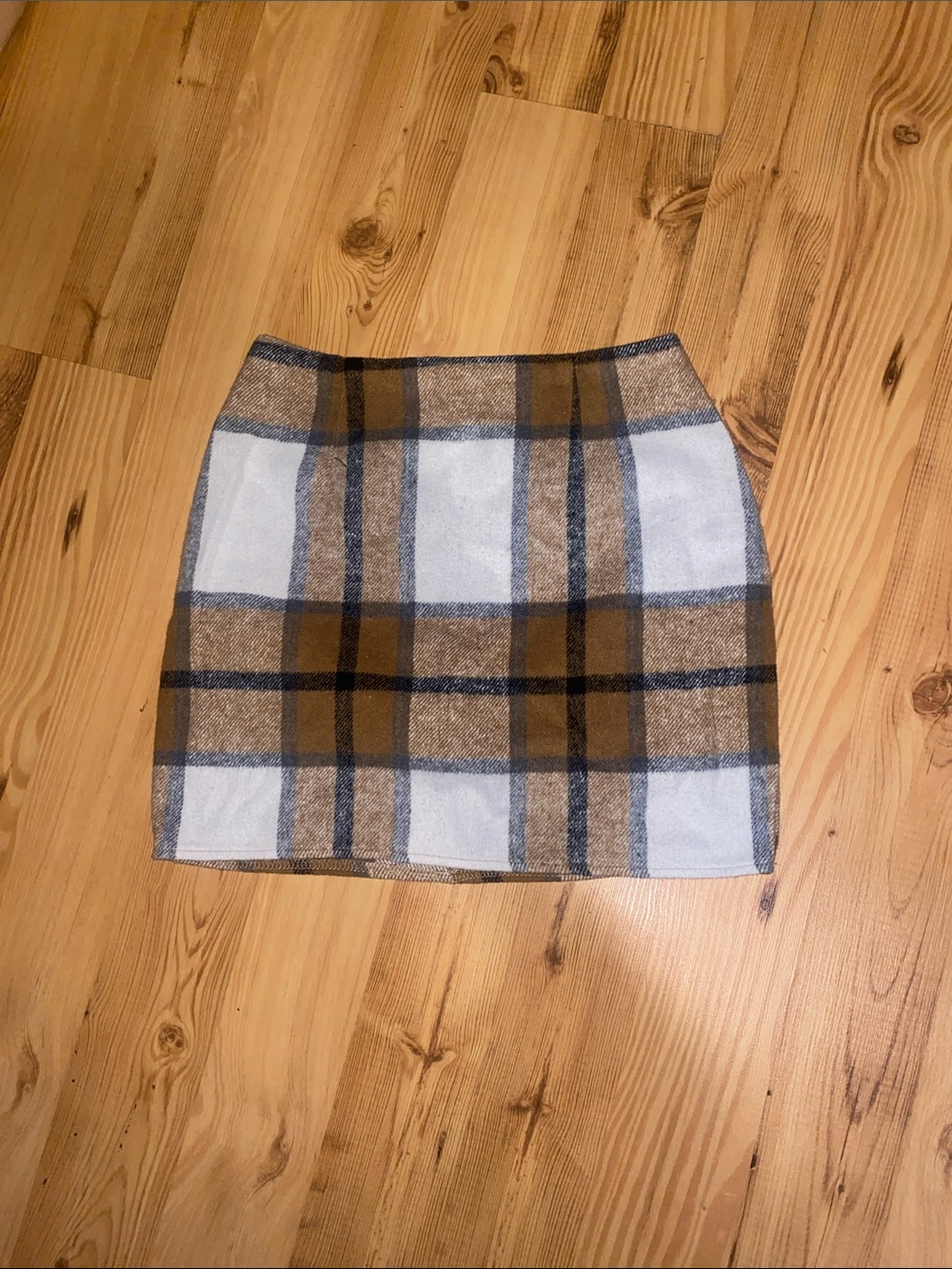 SHEIN Plaid Mini Skirt in Blackand Brown